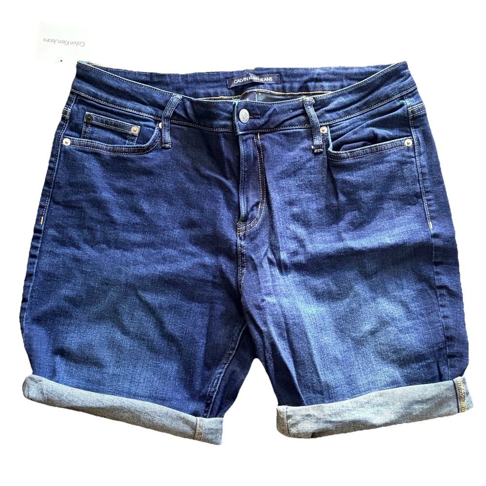 CALVIN KLEIN Womens  Retro Denim Shorts W32 Medium Blue Cotton Sz 12